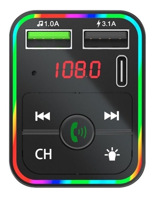 Transmisor De Carro Fm M9 Bluetooth Microsd Usb 3.1amp Carga