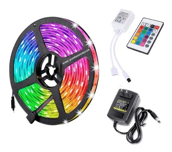 Cinta Led 2835 Rgb Bluetooth 5 Metros Control Ir Bt App Kit